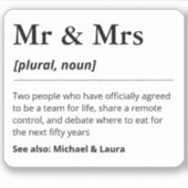 ミスター・アンド・ミセス・パーソナライズされた結婚式の引き出物・ギフモダント シール (正面)