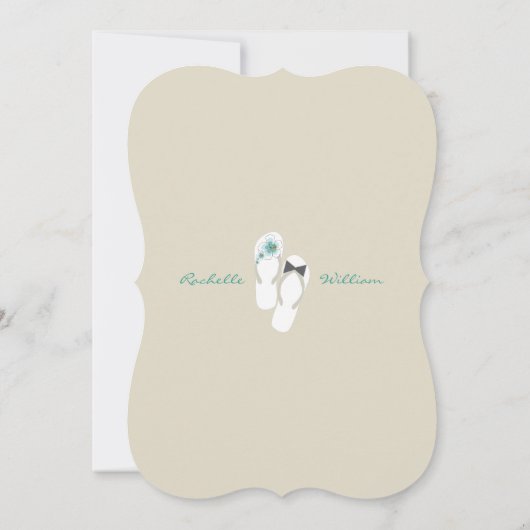 ミスター・アンド・ミセス・ビーチサンダルビーチ結婚式発表 招待状 (裏面)