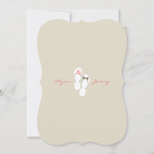 ミスター・アンド・ミセス・ビーチサンダルビーチ結婚式発表 招待状 (裏面)