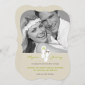 ミスター・アンド・ミセス・ビーチサンダルビーチ結婚式発表 招待状 (正面/裏面)