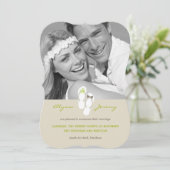 ミスター・アンド・ミセス・ビーチサンダルビーチ結婚式発表 招待状 (スタンド正面)