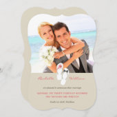 ミスター・アンド・ミセス・ビーチサンダルビーチ結婚式発表 招待状 (正面/裏面)