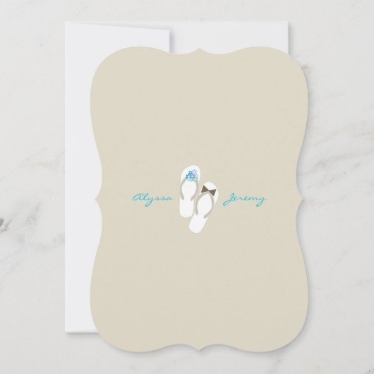 ミスター・アンド・ミセス・ビーチサンダルビーチ結婚式発表 招待状 (裏面)