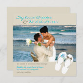 ミスター・アンド・ミセス・ビーチサンダルビーチ結婚式発表 案内状 (正面/裏面)