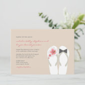 ミスター・アンド・ミセス・ピンクハイビスカスビーチサンダルビーチ結婚式 招待状 (スタンド正面)