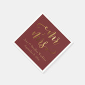 『ミスター・アンド・ミセス』ブルゴーニュの金ゴールド書 スタンダードカクテルナプキン (角)