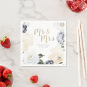 ミスター・アンド・ミセス・ブルーミングの植物性の埃っぽいブルー結婚ズ スタンダードカクテルナプキン (インサイチュ)