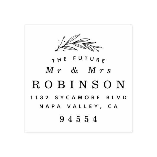 ミスター・アンド・ミセス |ボモダンタニカル結婚差出人住所 ラバースタンプ (インプリント)