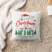 ミスター・アンド・ミセス・マッチング・カップルとしての初めてのクリスマス クッション (ブランケット)