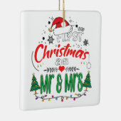 ミスター・アンド・ミセス・マッチング・カップルとしての初めてのクリスマス セラミックオーナメント (右)