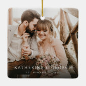 ミスター・アンド・ミセス・メリーリーEver After Mixモダンタイポグラフィ セラミックオーナメント (裏面)