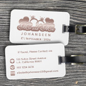 ミスター・アンド・ミセス・モノグラム・ホワイト・ローズ・金ゴールド結婚の新婚 ラゲッジタグ