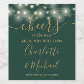 ミスター・アンド・ミセス・ライツグリーンと金ゴールドの応援 ワインラベル (シングルラベル)