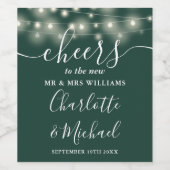 ミスター・アンド・ミセス・ライトズ・エメラルド・グリーン結婚ズへの応援 ワインラベル (シングルラベル)