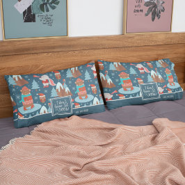 ミスター・アンド・ミセス・ラストネーム雪の青い冬 枕カバー