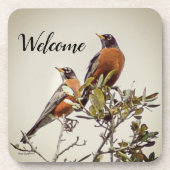 「ミスター・アンド・ミセス・ロビン」懸命プラスチックのコースター コースター (正面)