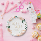 ミスター・アンド・ミセス・ロマンティック・ガーデン・ピーチ結婚フローラ ペーパープレート (パーティー)