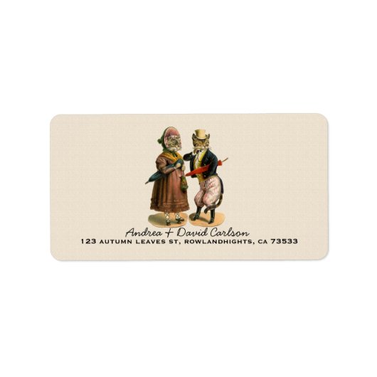 ミスター・アンド・ミセス・ヴィンテージの格好をした子猫 ラベル (正面)