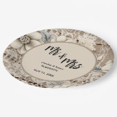 ミスター・アンド・ミセス・ヴィンテージ・レース素朴ズ結婚 ペーパープレート (アングル)