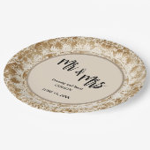 ミスター・アンド・ミセス・ヴィンテージ・レース・ドイ結婚リー ペーパープレート (アングル)