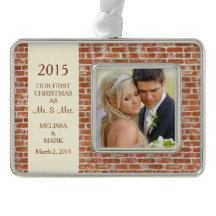 ミスター・アンド・ミセス・初めてのクリスマスフォト・ブリッ素朴ク