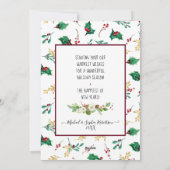 ミスター・アンド・ミセス・初めてのクリスマス水彩画金ゴールド写真 シーズンカード (裏面)