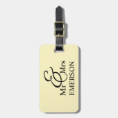 ミスター・アンド・ミセス・名前をカスタムする ラゲッジタグ (正面縦)