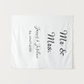 ミスター・アンド・ミセス　名前　挙式　日付　年　結婚カップル タペストリー (正面(横))