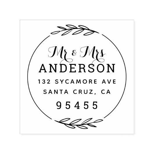 ミスター・アンド・ミセス |対素朴結婚した差出人住所 セルフインキングスタンプ (デザイン)