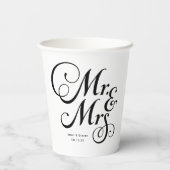 ミスター・アンド・ミセス・素朴スタイルパーソナライズされた結婚ズ 紙コップ (裏面)