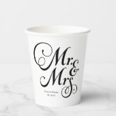 ミスター・アンド・ミセス・素朴スタイルパーソナライズされた結婚ズ 紙コップ (正面)