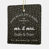 ミスター・アンド・ミセス・結婚したクリスマス セラミックオーナメント (左)