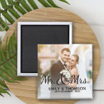 ミスター・アンド・ミセス | 結婚s |フォトカスタムスクエアマグネット マグネット<br><div class="desc">ミスター・アンド・ミセス | 結婚s |フォトカスタムスクエアマグネット。名前カスタマイズとイメージを変更して四角い磁石。</div>