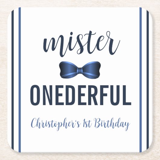ミスター・オネダーフル・ボウタイ1歳 スクエアペーパーコースター (正面)