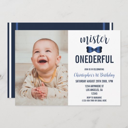 ミスター・オネダーフル・ボウタイ1歳 招待状 (正面/裏面)