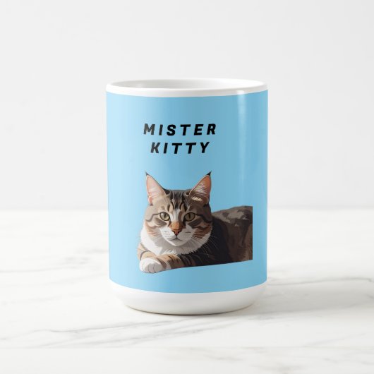 ミスター・キティ - かわいい猫のキャラクターデザイン コーヒーマグカップ (中央)