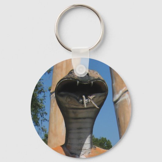 ミスター・スネーク赤コブラ頭…仏教地獄 キーホルダー (正面)