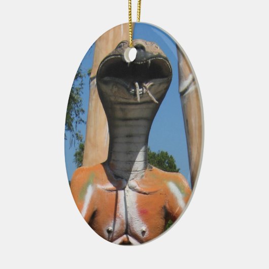 ミスター・スネーク赤コブラ頭…仏教地獄 セラミックオーナメント (左)