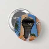 ミスター・スネーク赤コブラ頭…仏教地獄 缶バッジ (正面&裏面)