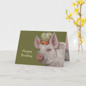 ミスター・スマイザ豚の誕生日カード カード (黄色い花)