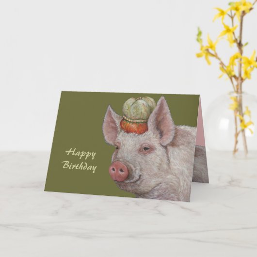 ミスター・スマイザ豚の誕生日カード カード (黄色い花)