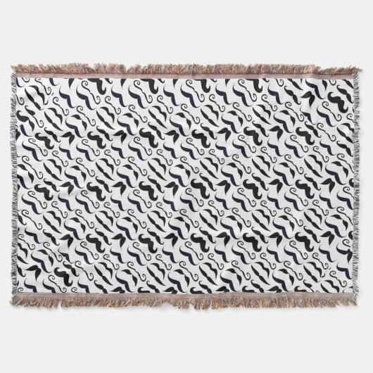 ミスター・ヒップスター・ムスタッシュヴィンテージレトロ スローブランケット (正面)