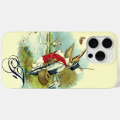 ミスター・ペリカン・魚釣り・モノグラム・クリーム Case-Mate iPhoneケース (裏面 (横))