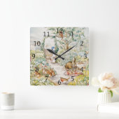 ミスター・マクレガーの庭のジェミマ・パドル・ダック スクエア壁時計 (ホーム)