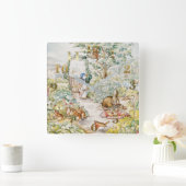 ミスター・マクレガーの庭のジェミマ・パドル・ダック スクエア壁時計 (ホーム)