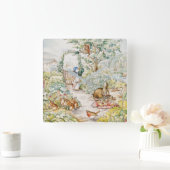 ミスター・マクレガーの庭のジェミマ・パドル・ダック スクエア壁時計 (ホーム)