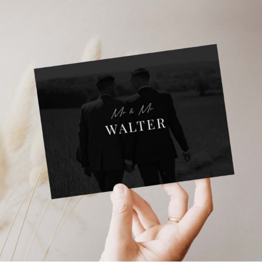 ミスター&ミスター結婚ズ写真サンキューカード サンキューカード