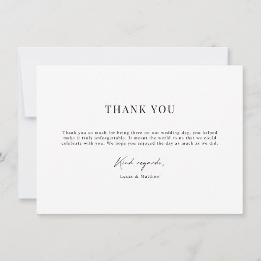 ミスター&ミスター結婚ズ写真サンキューカード サンキューカード (裏面)