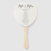 ミスター&ミセスのクラシックスクリプト幾何学結婚式 プログラム ハンドファン (正面)