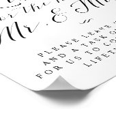 ミスター＆ミセスのスクリプトウェディングサインのバケットリスト ポスター (角)